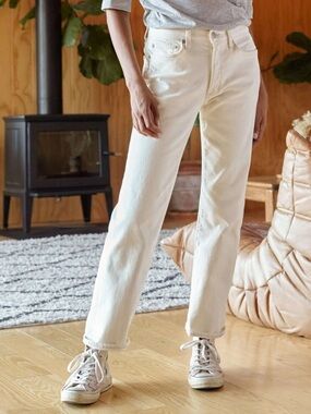 NWT Outerknown Fillmore Boyfriend SEA Jeans Ivory Salt Sz 31
